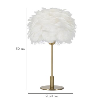 LAMPE DE TABLE PLUME BOULE