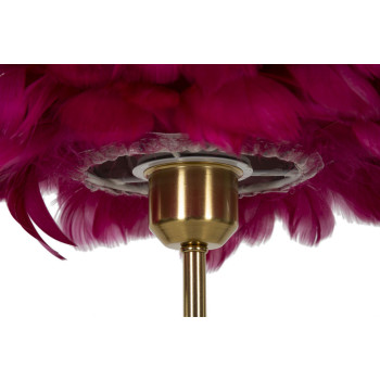 LAMPE DE TABLE PLUME BOULE BORDEAUX