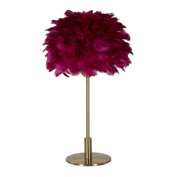 LAMPE DE TABLE PLUME BOULE BORDEAUX