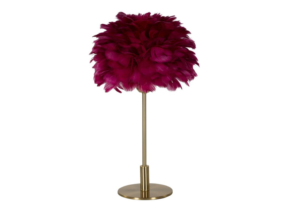 LAMPE DE TABLE PLUME BOULE BORDEAUX