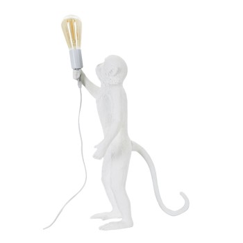 LAMPE DE TABLE SINGE BLANCHE