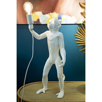 LAMPE DE TABLE SINGE BLANCHE