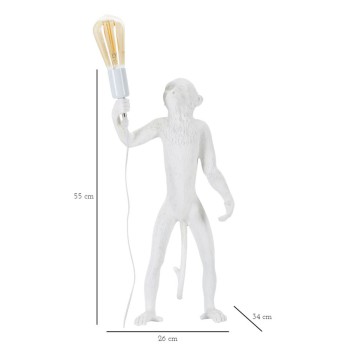 LAMPE DE TABLE SINGE BLANCHE