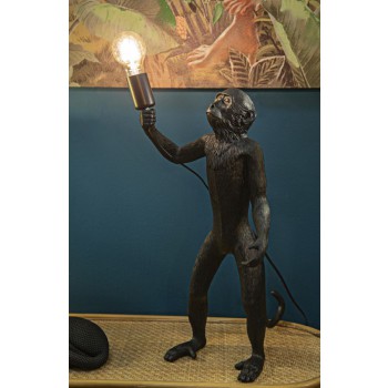 LAMPE DE TABLE SINGE NOIR