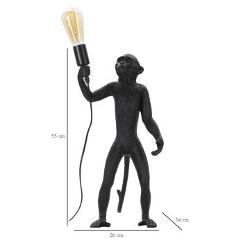 LAMPE DE TABLE SINGE NOIR