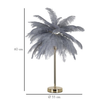 LAMPE DE TABLE PALM GRIS