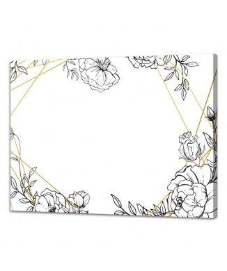 Tableau noir RAYURES ET FLEURS G6842 PINTDECOR