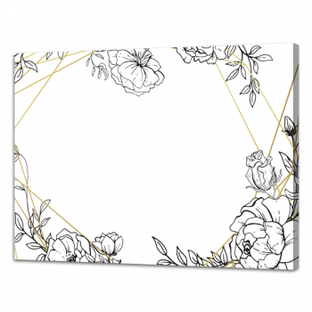 Tableau noir RAYURES ET FLEURS G6842 PINTDECOR