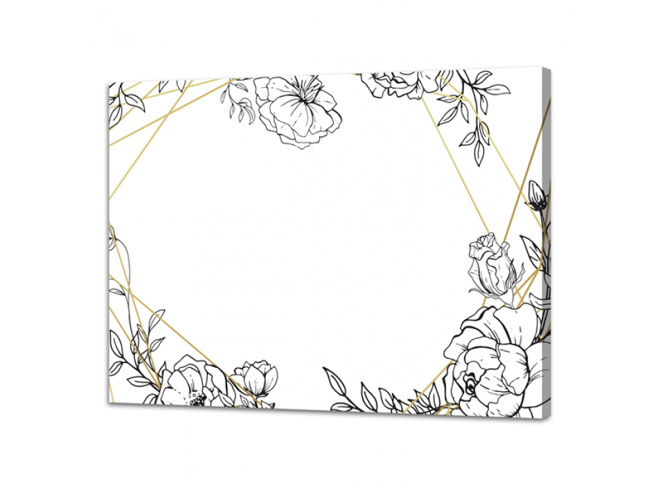 Tableau noir RAYURES ET FLEURS G6842 PINTDECOR