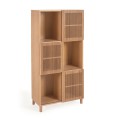 Bibliothèque Beyla en bois massif et placage chêne 84,5 x 170 cm FSC 100%