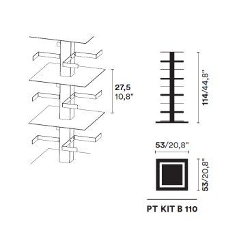 BIBLIOTHÈQUE VERTICALE PTOLOMEO X4 KIT B 110 OPINION CIATTI