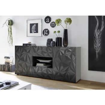 Buffet 2 portes 2 tiroirs PRISMA coloris noir