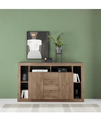 Buffet 2 portes 3 tiroirs RIMINI couleur bois