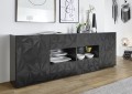 Buffet 2 portes 4 tiroirs PRISMA coloris noir