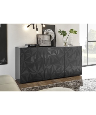 Buffet 3 portes PRISMA de couleur noire