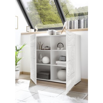 Armoire 2 portes MIRO 121x111x43 cm en blanc