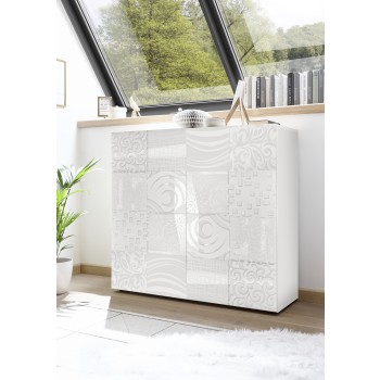 Armoire 2 portes MIRO 121x111x43 cm en blanc