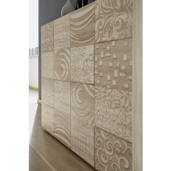 Armoire 2 portes MIRO 121x111x43 cm coloris chêne