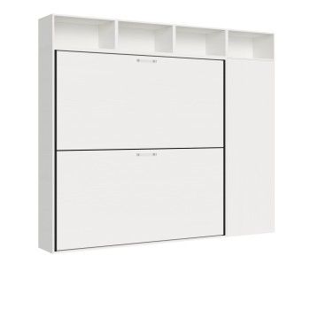 Mod.KANDO double frêne blanc avec mobilier - Lit double Kando composition Frêne Blanc I