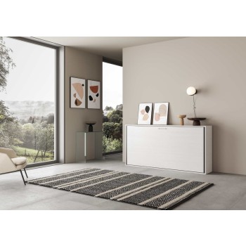 Mod.KANDO Single - Lit simple horizontal Kando en Frêne Blanc avec matelas