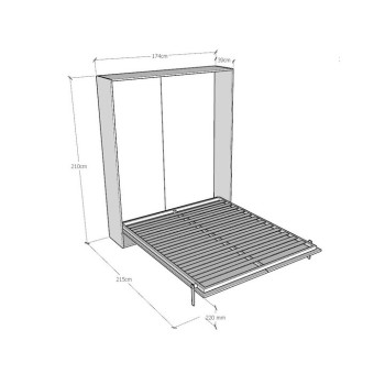 Mod.Kentaro Double - Lit double escamotable vertical Kentaro en Frêne Blanc