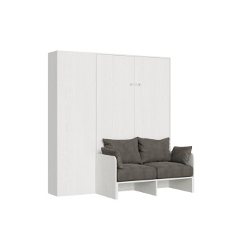 Mod.Kentaro French Sofa - Lit 140 Kentaro Canapé Frêne Blanc avec colonne gauche-droite