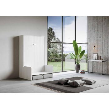 Mod.Kentaro French Canapé - Lit 140 Kentaro canapé escamotable vertical Frêne Blanc