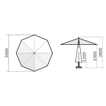 Parasol Palladio Standard C2500 PAS Scolaro