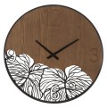 HORLOGE MURALE BOIS/FEUILLE