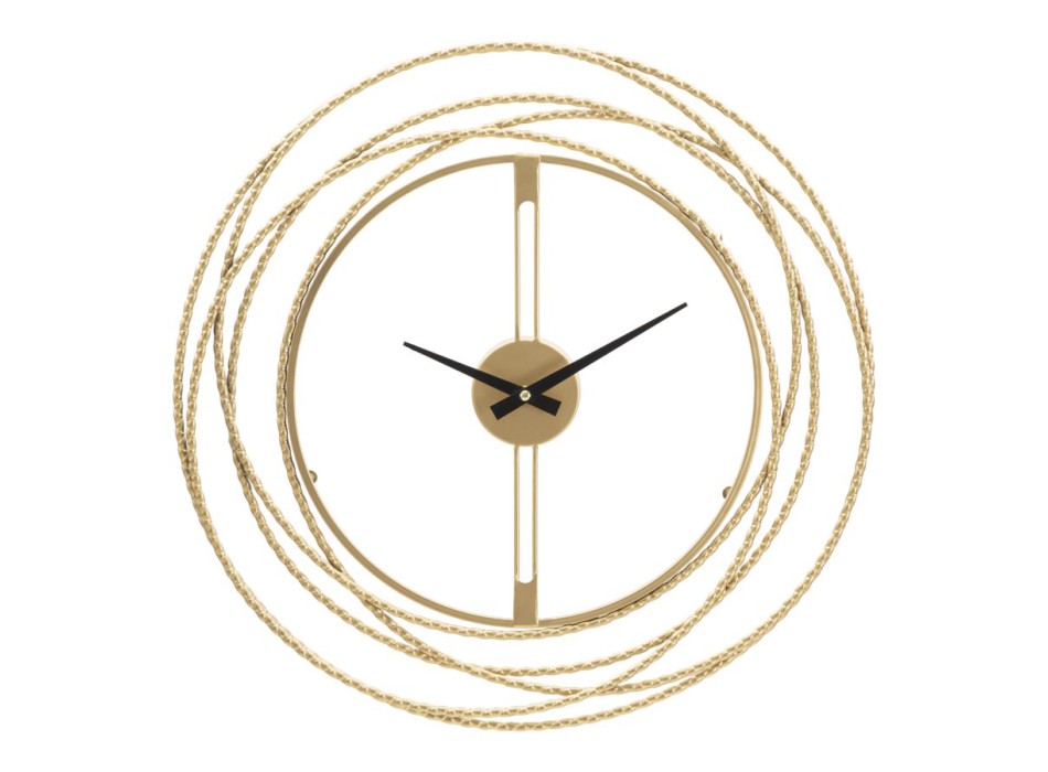 HORLOGE MURALE BANDES D'OR