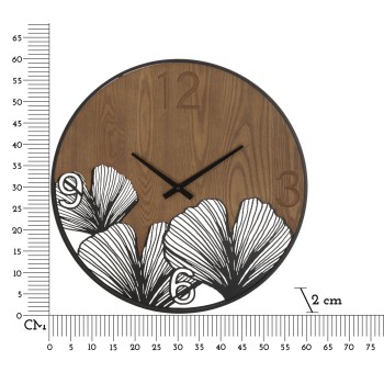 HORLOGE MURALE SUPER BOIS/FEUILLES