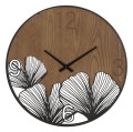 HORLOGE MURALE SUPER BOIS/FEUILLES