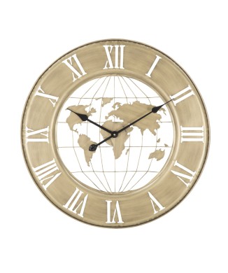 HORLOGE MURALE DU MONDE EN OR