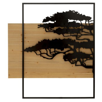 LAGOS PANNEAU MURAL FER ET BOIS SET 3PCS