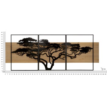 LAGOS PANNEAU MURAL FER ET BOIS SET 3PCS