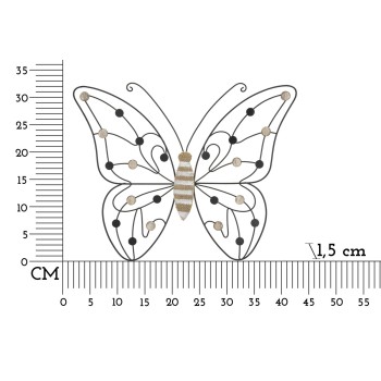 PANNEAU DE FER ET DE BOIS PAPILLON