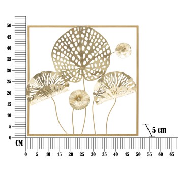 PANNEAU DE FER FLEURS DORÉES