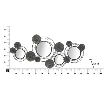 PANNEAU/MIROIR ROND FONCÉ