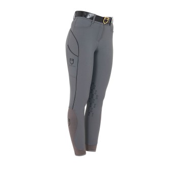 PANTALON FEMME COUPE SLIM AVEC POIGNEE AUX GENOUX