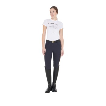 PANTALON FEMME COUPE SLIM AVEC POIGNEE AUX GENOUX