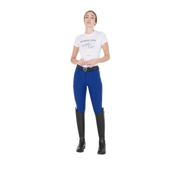 PANTALON FEMME COUPE SLIM AVEC POIGNEE AUX GENOUX