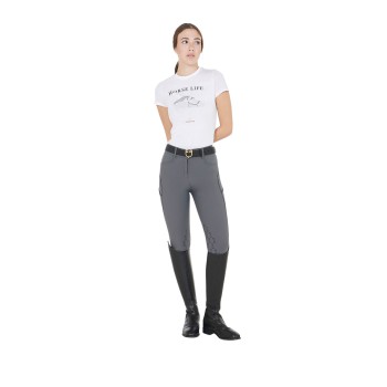 PANTALON FEMME COUPE SLIM AVEC POIGNEE AUX GENOUX