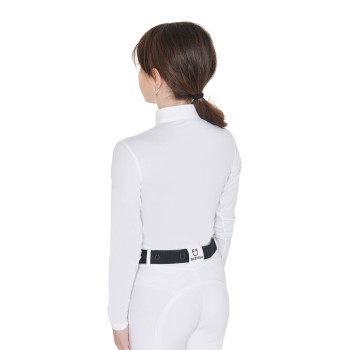 POLO DE COMPÉTITION COUPE SLIM POUR FILLE, ANTI RAYONS UV