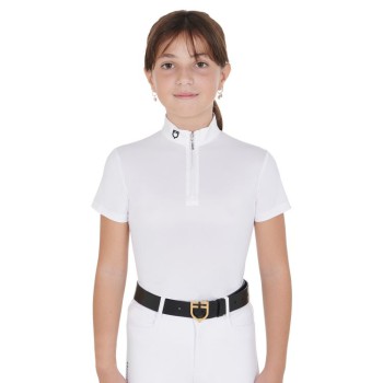 POLO DE COMPÉTITION COUPE SLIM POUR FILLE AVEC ZIP