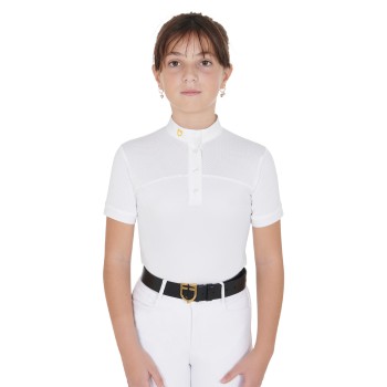 POLO DE COMPÉTITION SLIM FIT POUR FILLES EN TISSU PERFORÉ