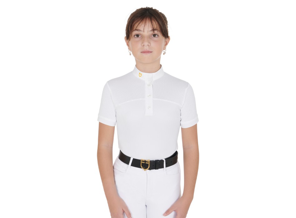 POLO DE COMPÉTITION SLIM FIT POUR FILLES EN TISSU PERFORÉ