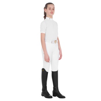 POLO DE COMPÉTITION FILLE COUPE SLIM À MANCHES VOLANTES