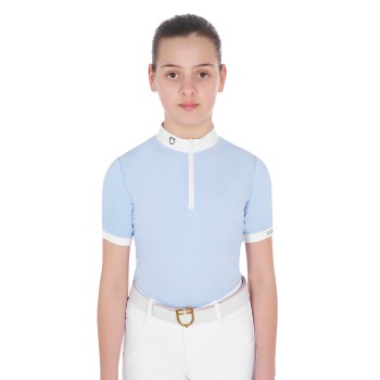 POLO DE COMPÉTITION FILLE COUPE SLIM À MANCHES VOLANTES