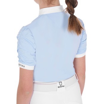 POLO DE COMPÉTITION FILLE COUPE SLIM À MANCHES VOLANTES