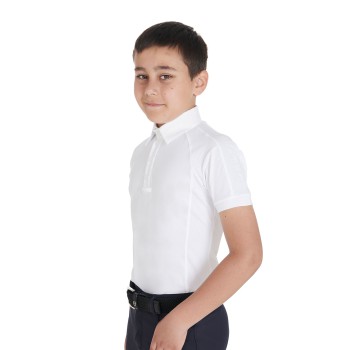 POLO DE COMPÉTITION ENFANT COUPE SLIM À QUATRE BOUTONS